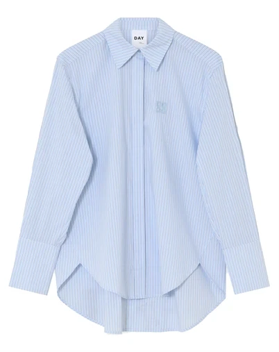 DAY birger et Mikkelsen - DayZoe Daylounge Stripe Skjorte - Chambray Blue
